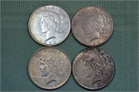 4 1922 US Peace type silver dollars