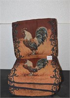 Lot of 4 Matching Rooster Seat Cushions