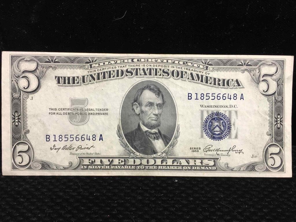 $5 Silver Certificate 1953 Bu Crisp