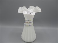 Fenton wheat vase-HP milk glass