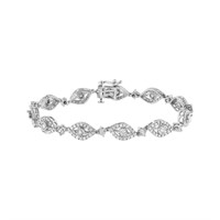 Elegant 2.50ct Diamond Eye-shaped Link Bracelet