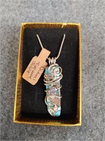 Natural Turquoise Jasper Wire Wrapped/Handmade