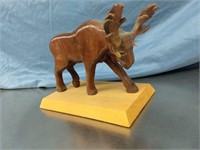 Wooden Moose Sculpture