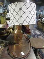 SERVING TRAY & COPPER LAMP