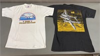 2pc Vtg 1980s Military Plane Single Stitch Tees