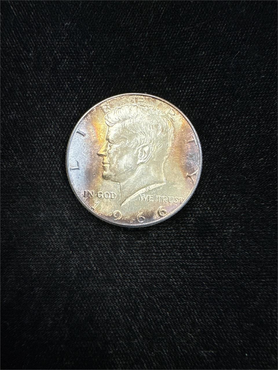 1966 Kennedy Half Dollar with Toning