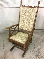 Antique Platform Rocker w/ Upholstered Seat