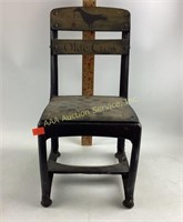 Child’s metal and wood painted school chair