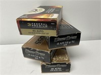 x4 boxes of federal 45 auto ammo. -200 rds total.