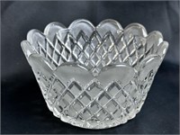 Diamond Pattern Pressed Glass Bowl
