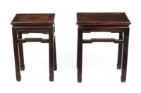 Lot of 2 Chinese Carved Hardwood Tables.