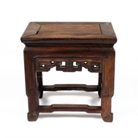 Antique Hand Carved Small Chinese Hardwood Stand.