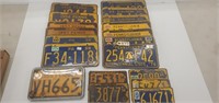 (14)Vintage PA Plates,(5)Vintage Motorcycle Plates