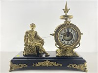 New Haven Clock Co. Figural Mantle Clock W/key.