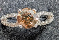 $9785 14K  Diamond (0.95Ct,Si2,Brown) Diamond(0.48