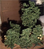 Fake Christmas trees, 3 small, 1 large