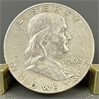 1962-D Ben Franklin Silver (90%) Half Dollar
