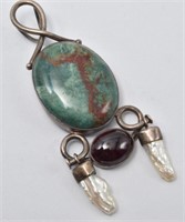 Sterling Silver & Polished Stone Pendant