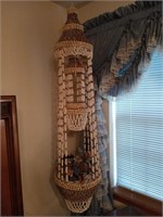 Handmade seashell hanging planter 65"