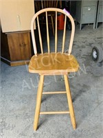 Oak swivel stool- 24" tall