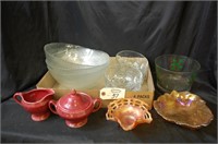 Carnival Glass, 10" Serving Bowls & Glassware
