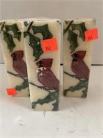 Lot of 3 Decorative Cardinal Candles