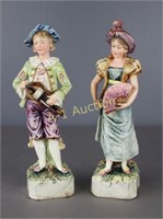 Pair of European Majolica Figurines