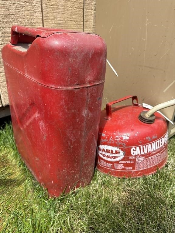(2) Galvanized Gas Cans with Contents