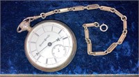 Hampden watch Co Railway pocket watch w/ chain