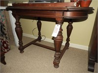 Antique Walnut stretcher base parlor table