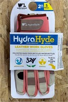 Hydra Hyde SM Leather Work Gloves, 2pk