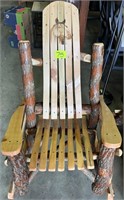 Amish made rocking chair with horse
