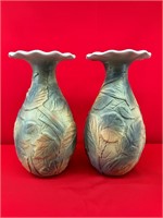 2 Vintage Pottery Vases