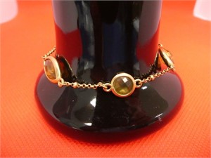 Monet Amber Bead 7.5" Bracelet