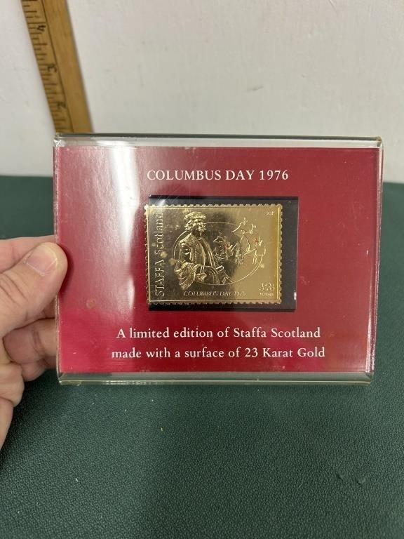 23 Karat Gold Staffa Scotland Commerative Stamp
