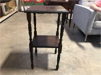 2 Tier Wooden Occasional Table, 14" X 14" X 27.5"