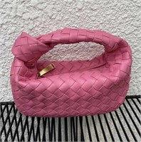 Woven Underarm Pink Knot Tote Bag
