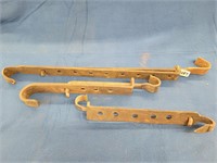 (3) Cast Iron Fireplace Pot Hangers