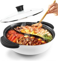 Hot Pot with Divider  Dual Sided  4.5 Quart