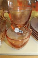 PINK DEPRESSION GLASS CUPS