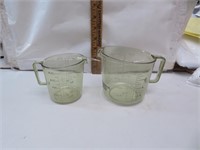 2 Vintage Plastic Measuring Cups-1=Clarks Grain Co