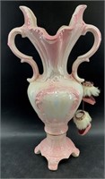 Ceramic flower vase 21" tall and muk luk ornaments