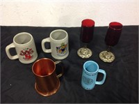 6 assorted mugs
