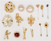 (15) ANTIQUE BROOCHES - NICE VARIETY