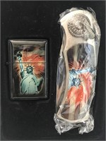 Knife and lighter Statue of Liberty collectors set