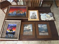 LOT OF MISC. WESTERN & NATIVE AMERICAN ARTWORK