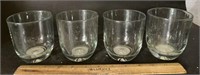 (4)GLASS CANDLE HOLDERS/GLASSES