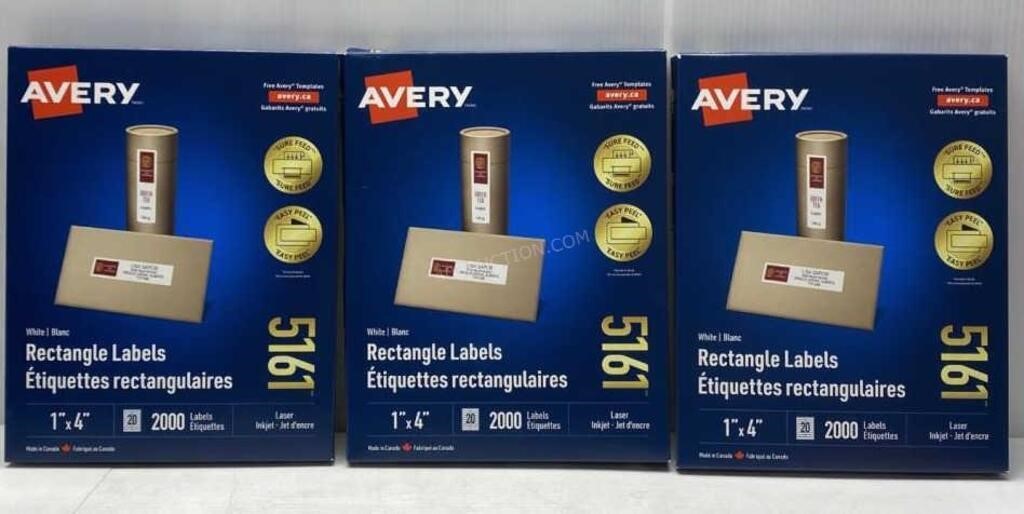 3 Packs of  Avery Rectangle Labels - NEW $165