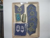 Vintage Military Patches & 1 Sm. Powder Can