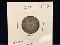 1918 Can Silver Ten Cent Piece  VF30